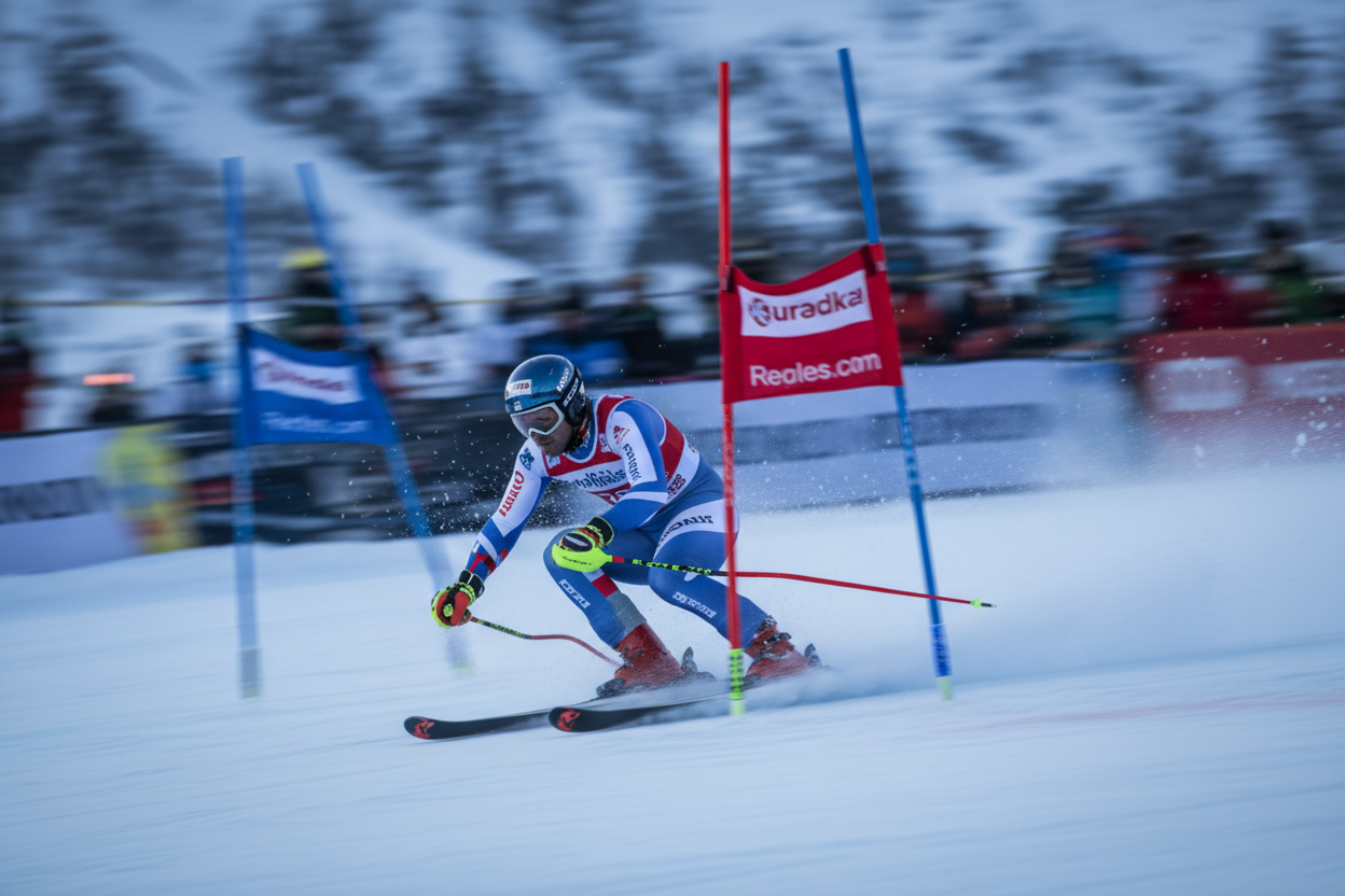 Olympic ski racing action