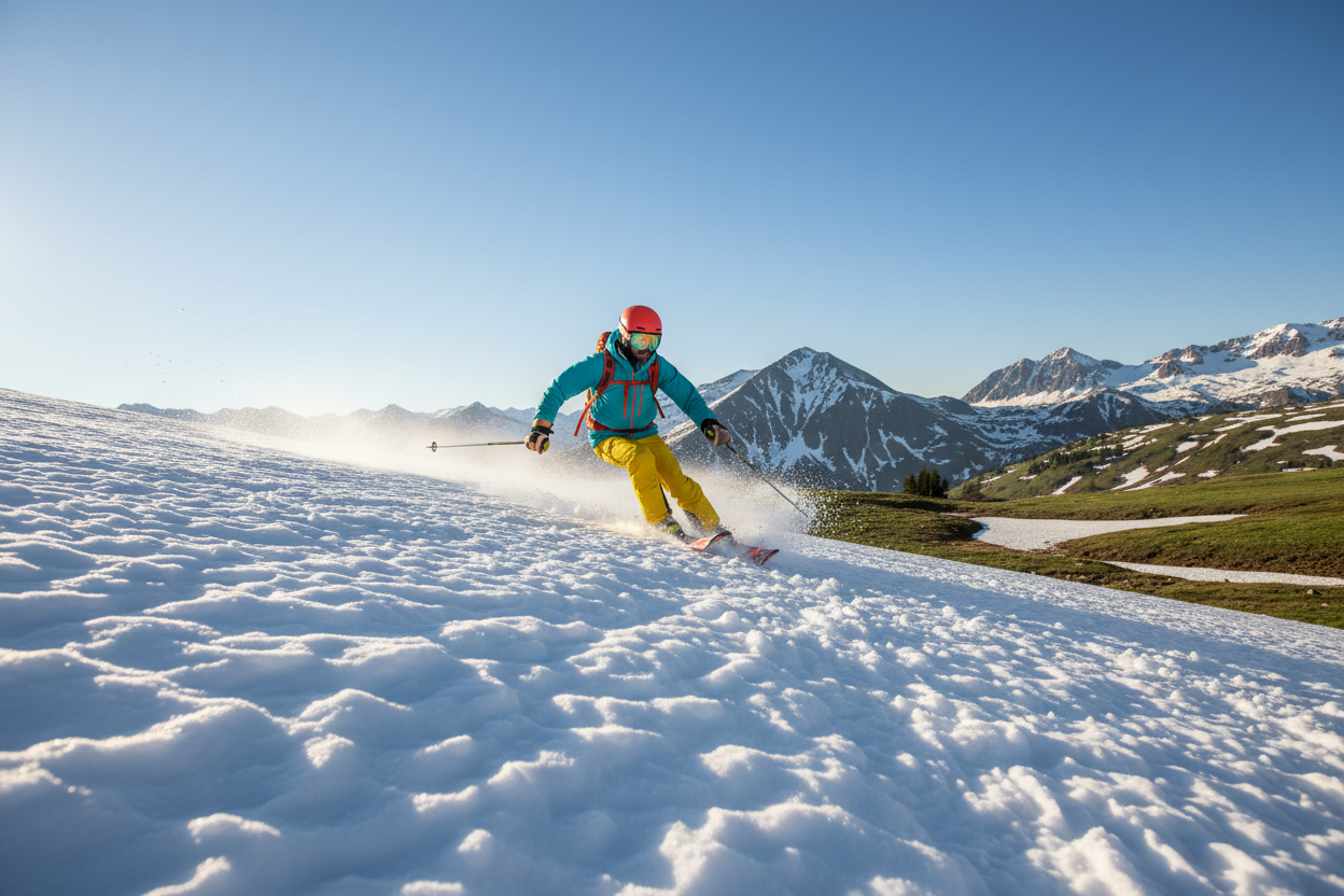 Spring skiing lifestyle
